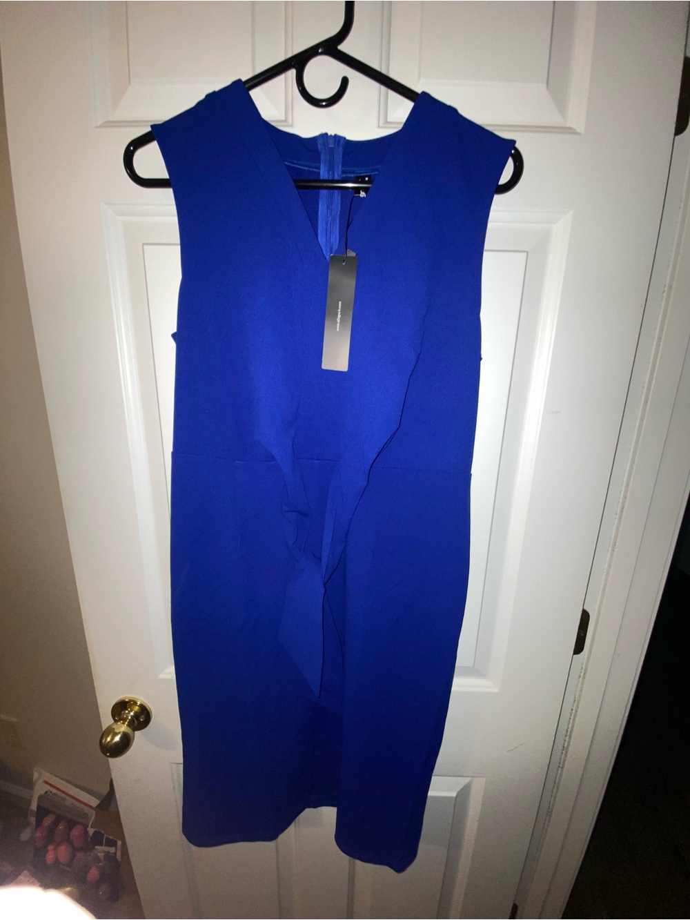 Sleek Cobalt Blue Midi Sheath Dress - Women